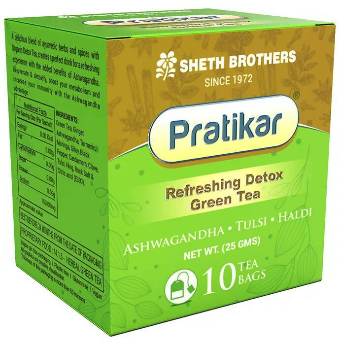 Sheth Brothers Pratikar Refreshing Detox Green Tea Bag - Distacart