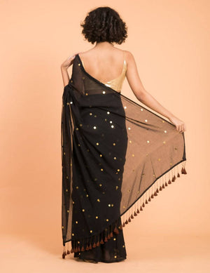 Suta Black Embellished Sequinned Pure Cotton Saree - Distacart
