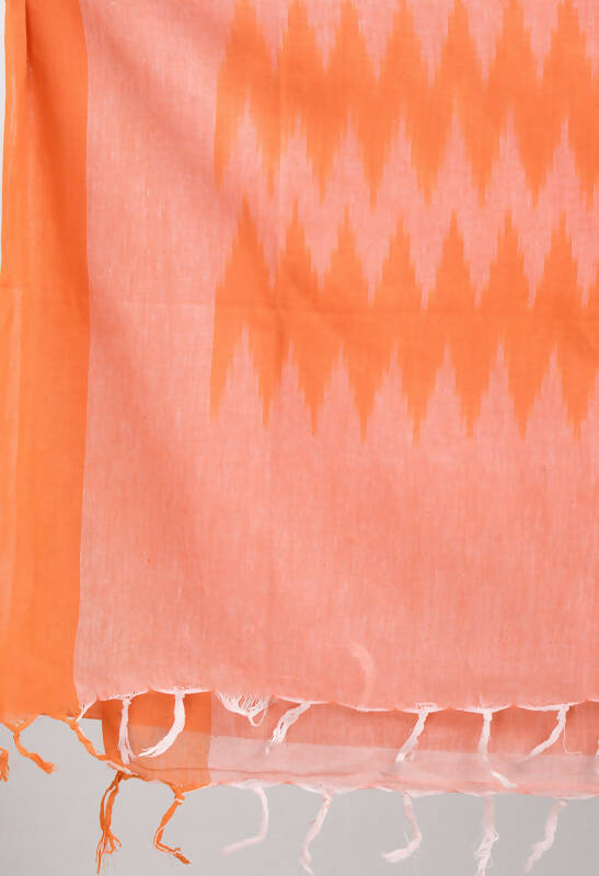 Mominos Fashion Moeza Women's Handloom Cotton Ikkat Orange Dupatta - Distacart