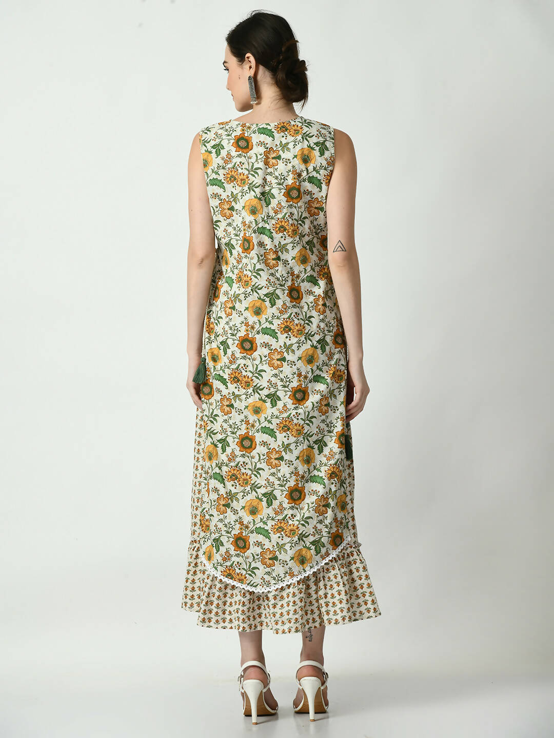 Myshka Women's Multi Floral Printed Gown Dress - Distacart