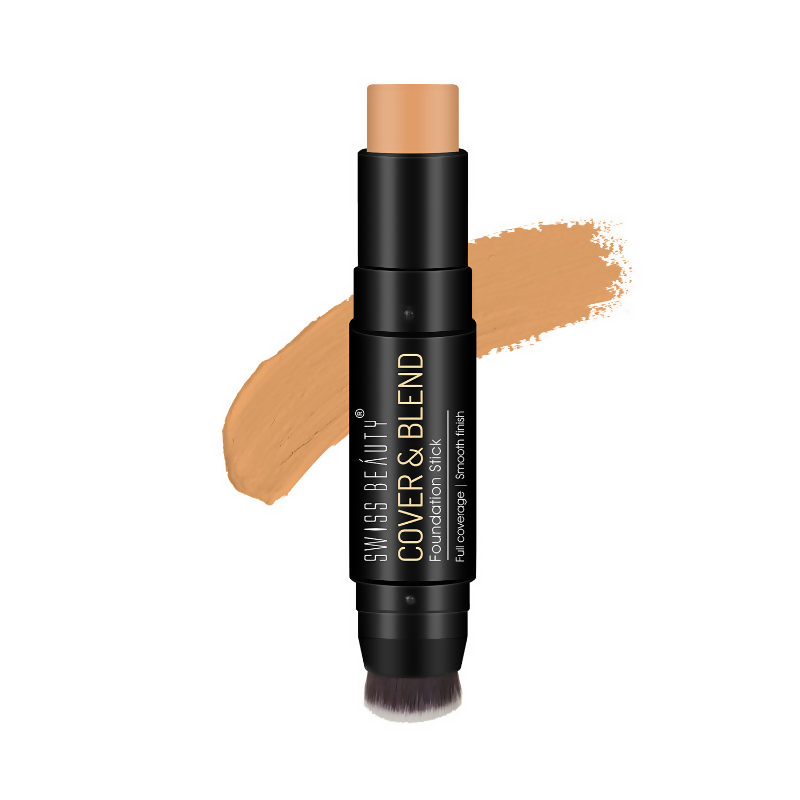 Swiss Beauty Cover & Blend Stick Foundation - 06 Sandalwood - Distacart