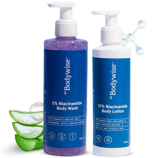 BeBodywise 5% Niacinamide Body Wash & 10% Niacinamide Body Lotion - Distacart