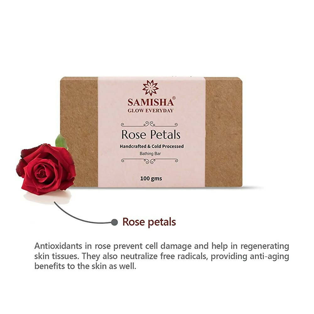 Samisha Organic Rose Petals Anti Aging Bathing Bar - Distacart