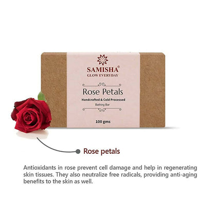 Samisha Organic Rose Petals Anti Aging Bathing Bar - Distacart