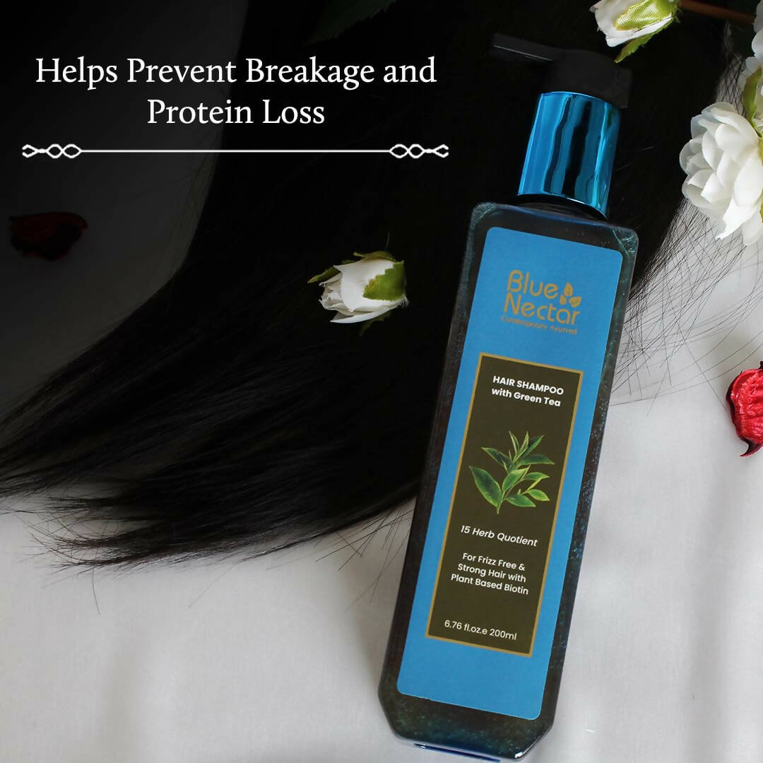 Blue Nectar Anti Frizz Hair Shampoo with Green Tea - Distacart