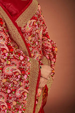 Thumbnail for Vamsee Maroon Organza Saree - Distacart