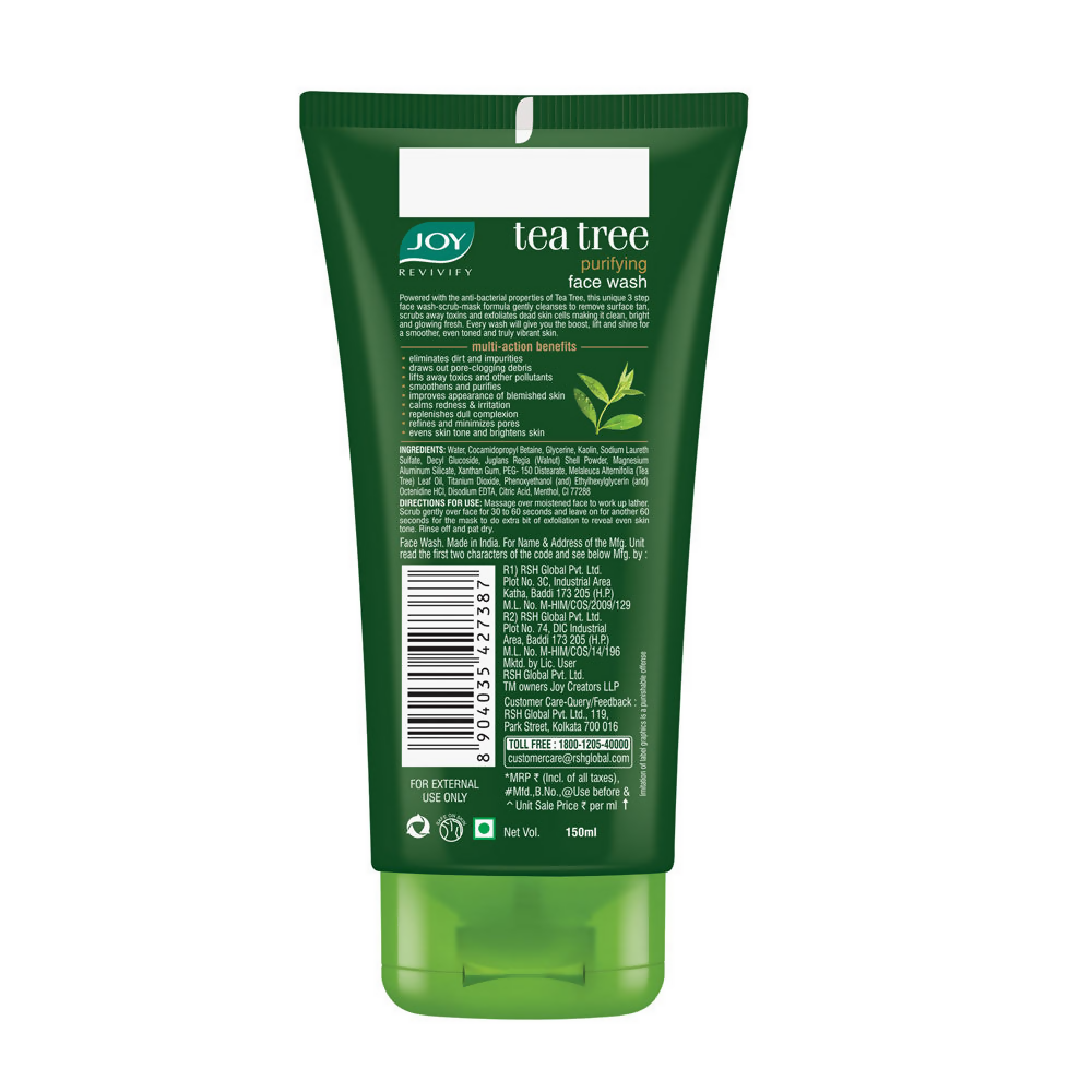 Joy Revivify Tea Tree Purifying Face Wash - Distacart