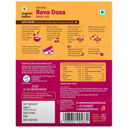 Organic Tattva Rava Dosa Ready Mix