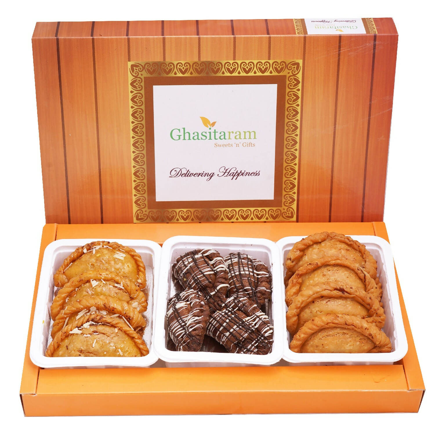 Ghasitaram Assorted Box of Traditional, Dry Sweet and Chocolate Gujiyas - Distacart