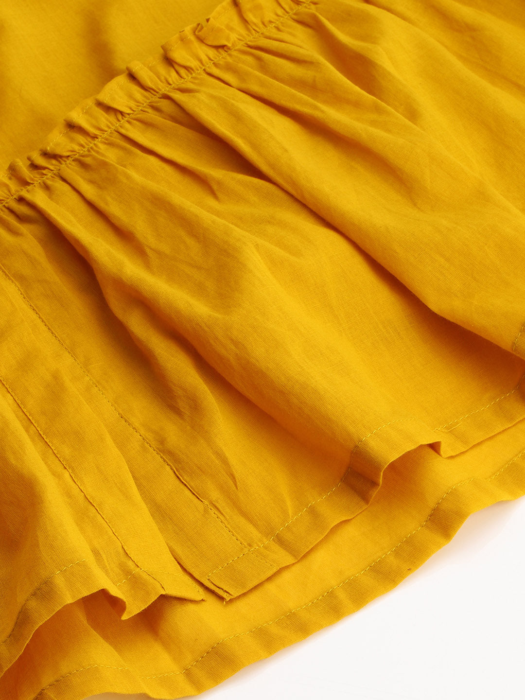 Janasya Women's Mustard Cotton Solid Flared Western Dress - Distacart