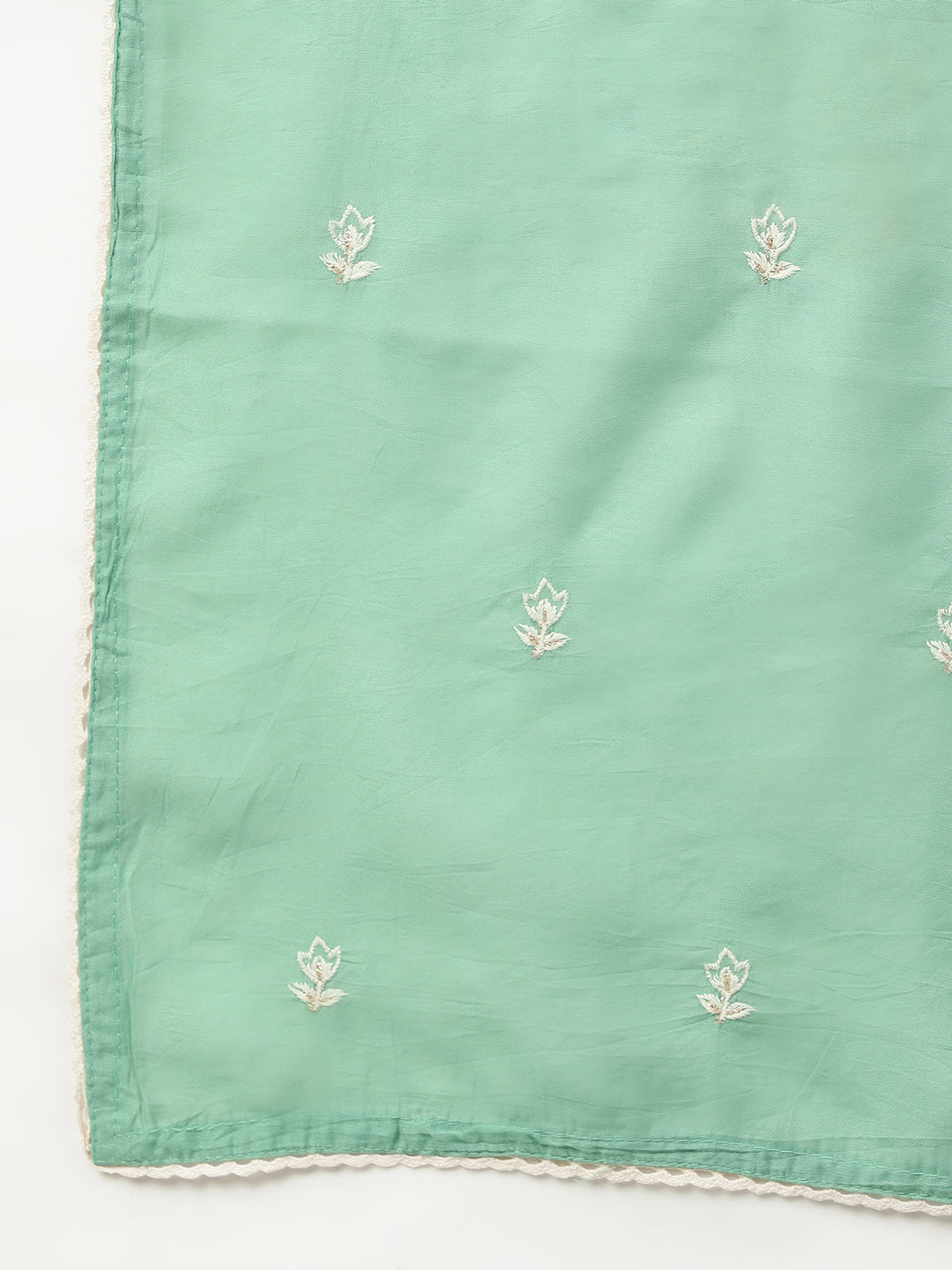Janasya Women's Coral Poly Silk Floral Embroidery Kurta With Pant And Dupatta - Distacart