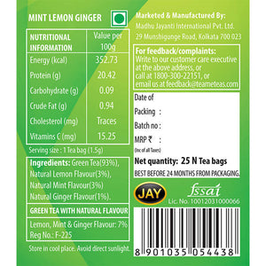 Teame Mint Lemon Ginger Revive Tea Bags - Distacart