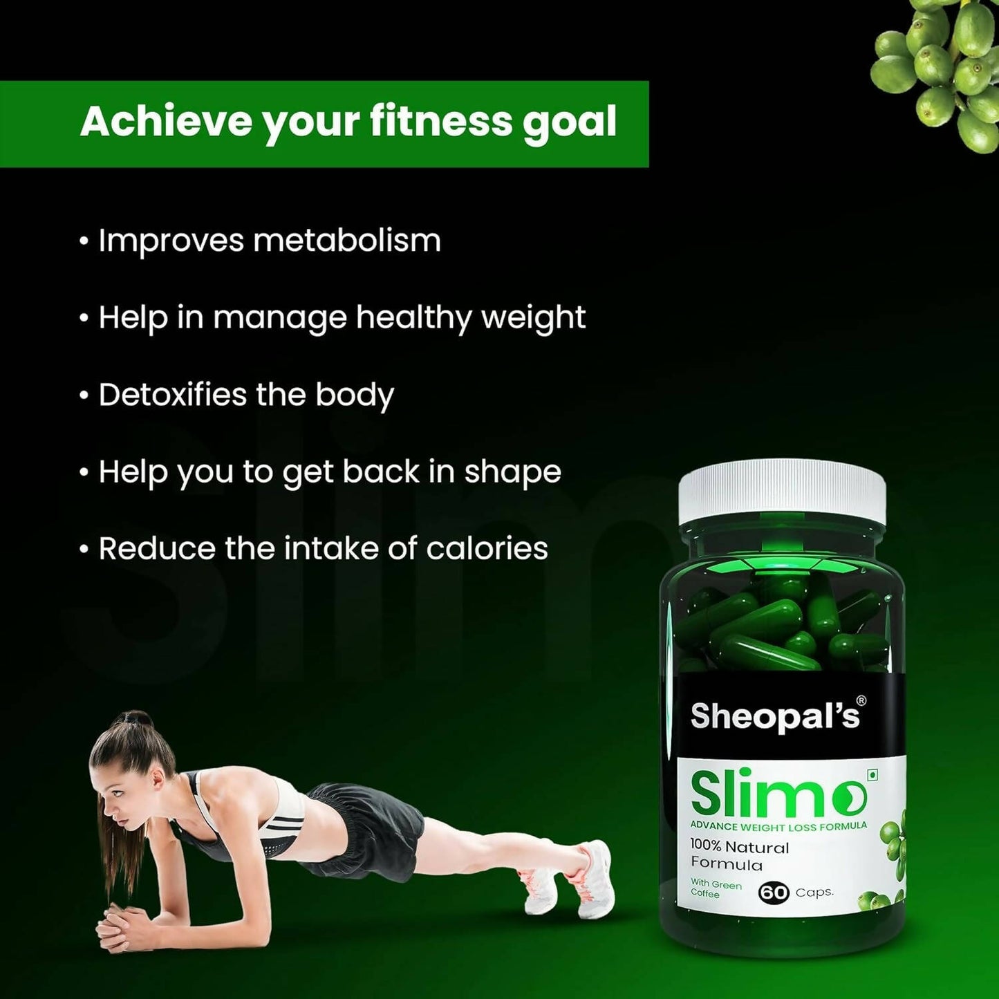 Sheopal's Slimo Pure & Natural Green Coffee Extract Capsules - Distacart