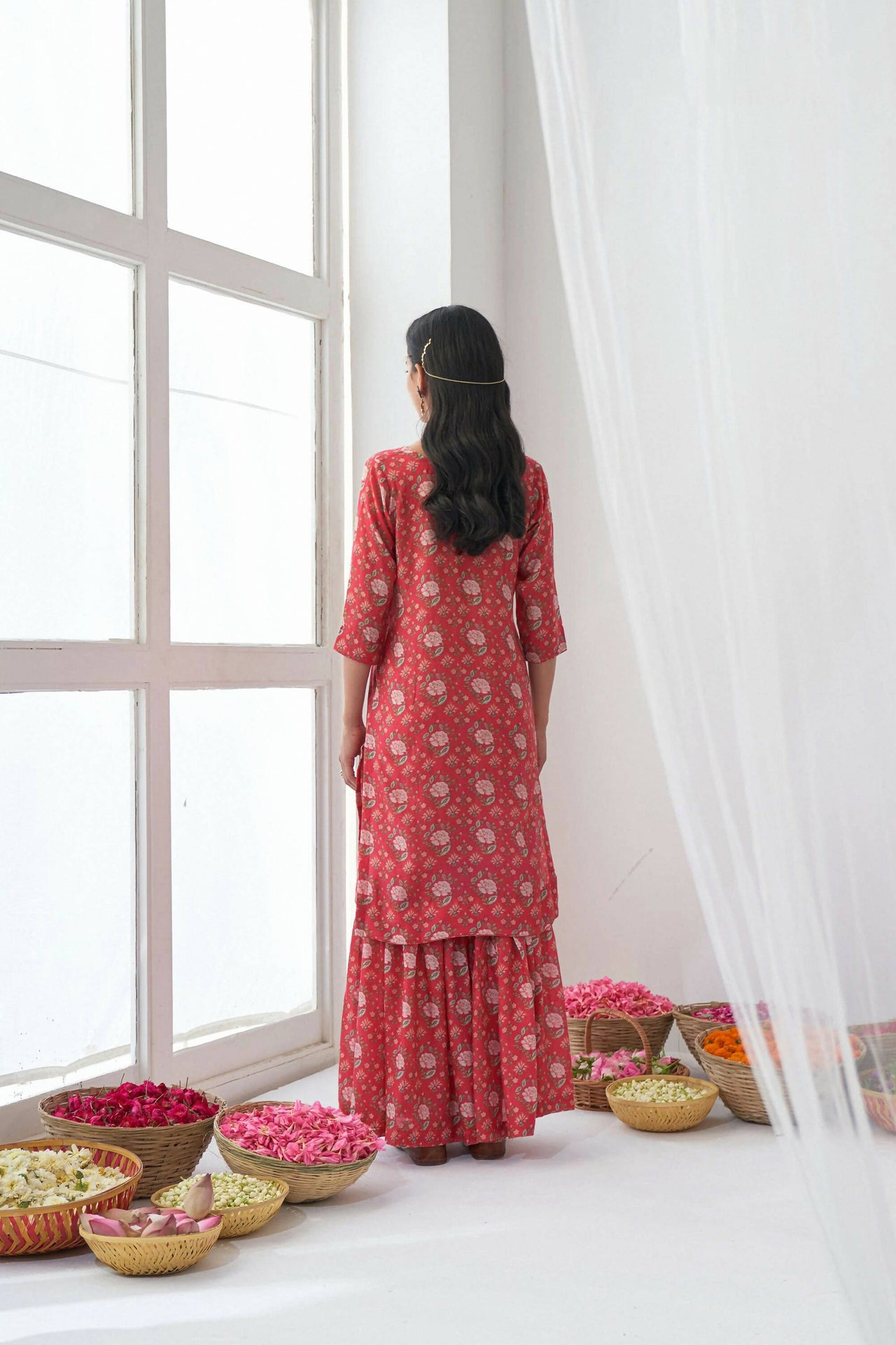 Designer Stylish Red Muslin Stitched Suit With Dupatta - Anbazaar - Distacart