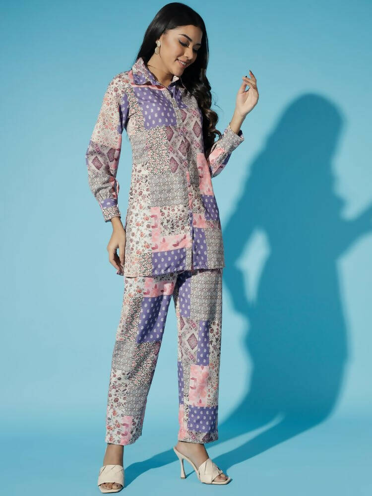 Myshka Women Multi-Printed Bling & Sparkly Co-Ords - Distacart