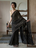 Thumbnail for Suta Rose Tie and Dye Viscose Rayon Saree - Distacart