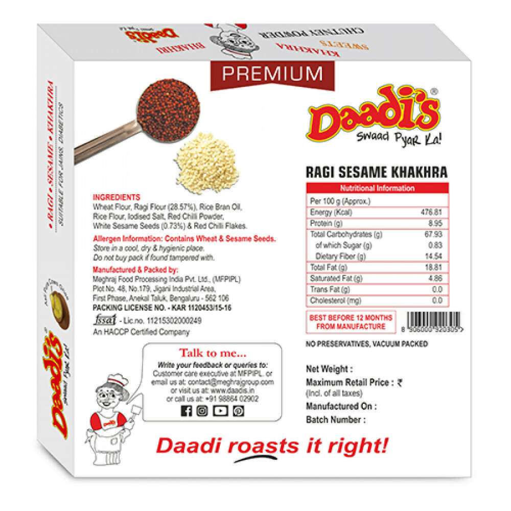 Daadi's Ragi Sesame Khakhra - Distacart