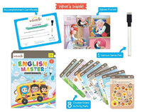 Thumbnail for Braintastic Educational Game: English Master (6-99 Years) / Write & Wipe Reusable Activity Sheets/Kids Toy/ Free Puzzle - Distacart