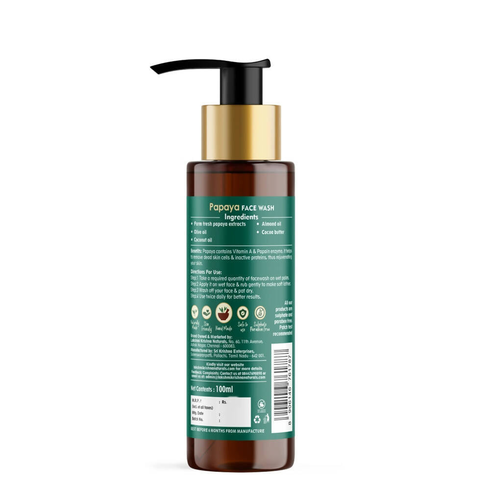 Lakshmi Krishna Naturals Papaya Face Wash - Distacart