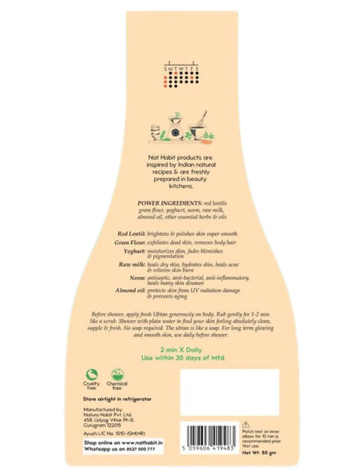 Nat Habit Masoor Rub Fresh 2 Min Bath Ubtan - Distacart
