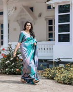 Thumbnail for DEIANA'S Beautiful Golden Jari with New Design Soft Lichi Silk Saree - Pink - Distacart
