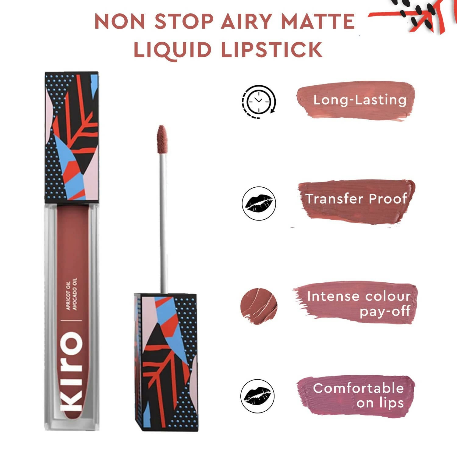 Kiro Airy Matte Liquid Lipstick - Nutmeg Nude (Chocolate Brown) - Distacart