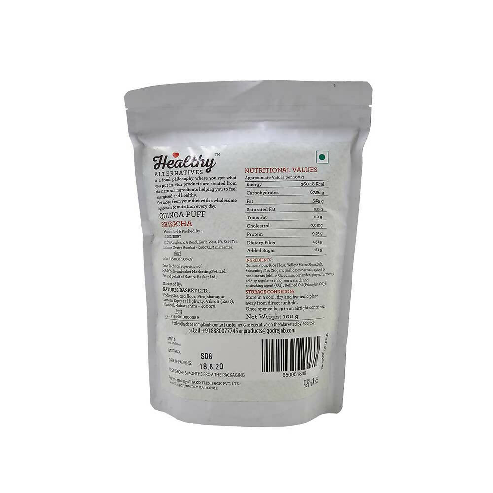 Healthy Alternatives Quinoa Puff Sriracha - Distacart