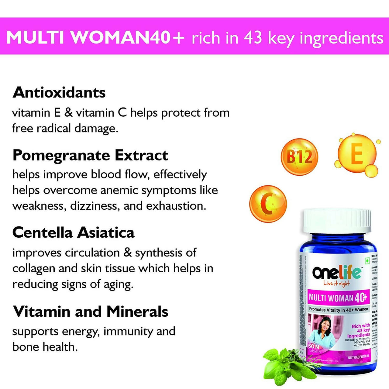 Onelife Multi Woman Multivitamin For 40+ Women Tablets - Distacart