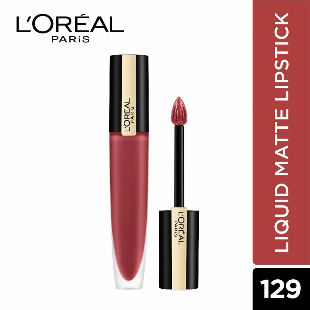 L'Oreal Paris Rouge Signature Matte Liquid Lipstick - 129 Lead - Distacart