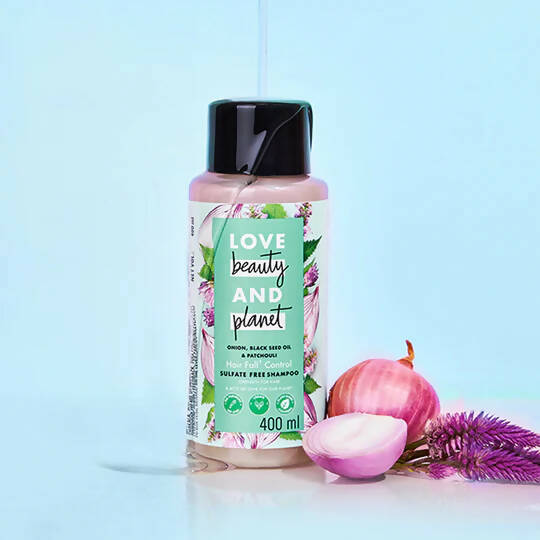 Love Beauty And Planet Onion, Blackseed & Patchouli Sulfate Free Shampoo - Distacart
