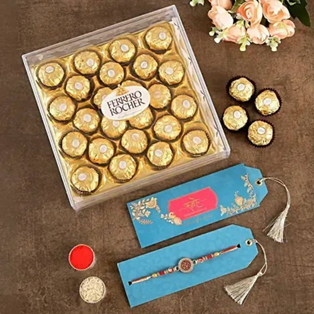 Meenakari Rakhi & Ferrero Rochers Box