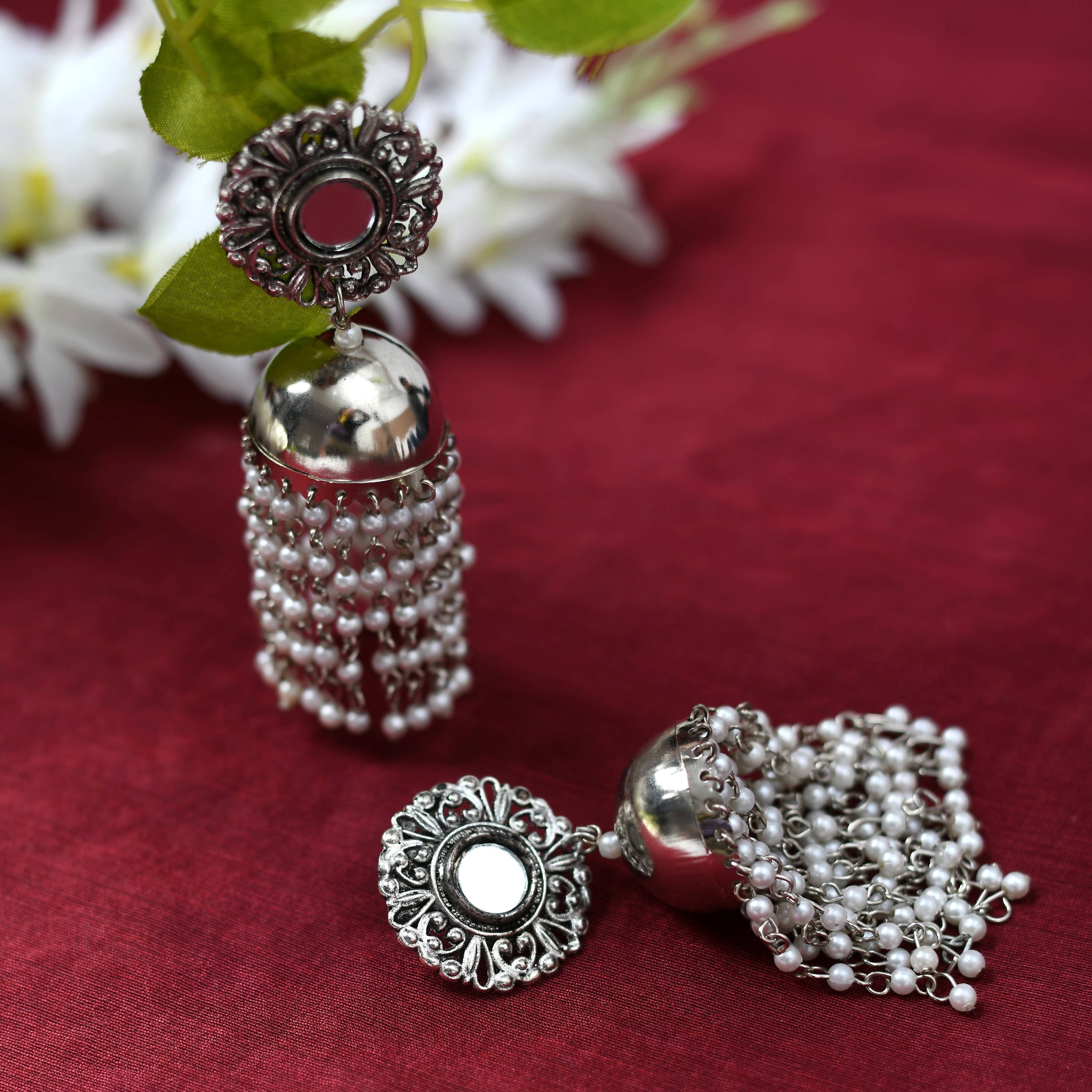 Mominos Fashion Johar Kamal Women's Earrings With Pearls Jhumkas - Distacart