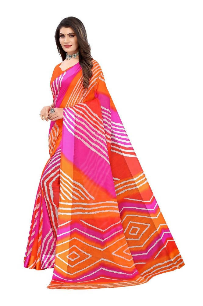 Vamika Orange Linen Satin Border Saree