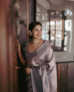 Thumbnail for DEIANA'S Beautiful Golden Jari with New Design Soft Lichi Silk Saree - White - Distacart