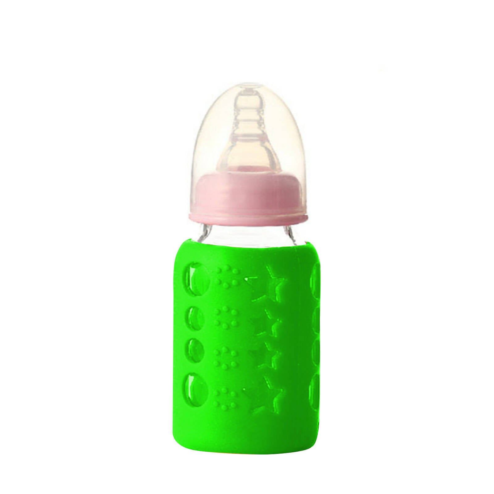 Safe-O-Kid Silicone Baby Feeding Bottle Cover Cum Sleeve for Insulated Protection 120mL- Green - Distacart