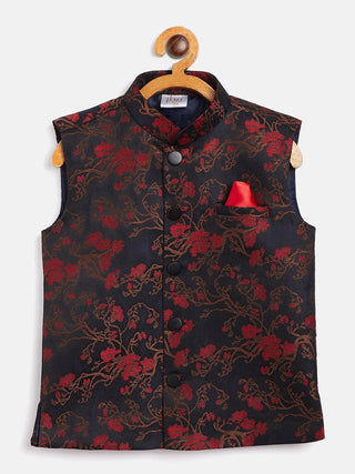 Vastramay Jacquard Fabric Sleeveless Nehru Jacket For Boys - Distacart