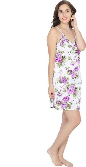 Ruhani HLSC Floral Printed Straight Short Nighty Fits Bust (Ruhani_NT_08_FS)