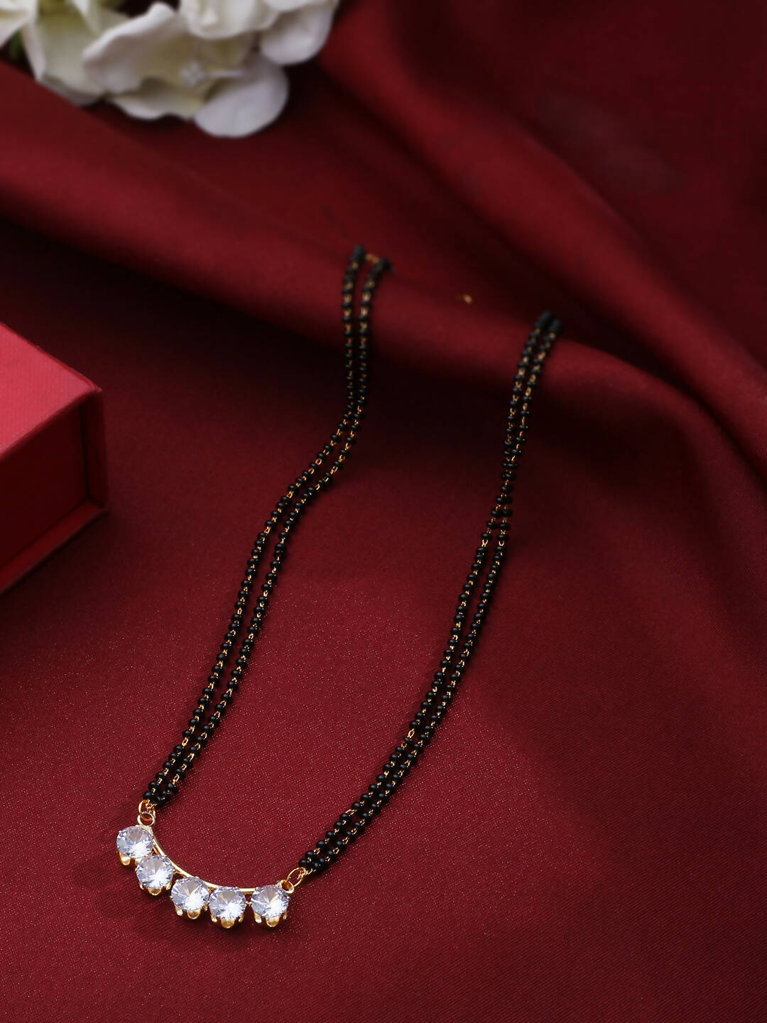NVR Women Ethnic Gold-Plated Beaded Mangalsutra With Ad Stone - Distacart