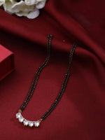 Thumbnail for NVR Women Ethnic Gold-Plated Beaded Mangalsutra With Ad Stone - Distacart