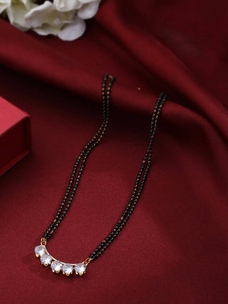NVR Women Ethnic Gold-Plated Beaded Mangalsutra With Ad Stone - Distacart