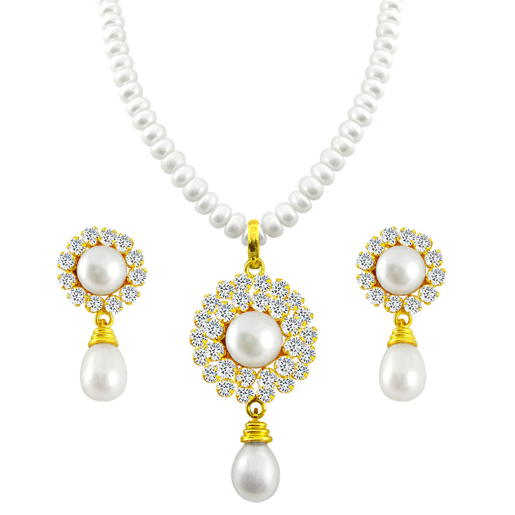 J Pearls Royal Pearl Set - Real Pearl Jewelry - Distacart