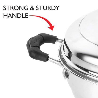 Cello Stainless Steel Induction Base Idli Cooker (Idly Maker) And Multi Kadhai With 6 Plates - Distacart
