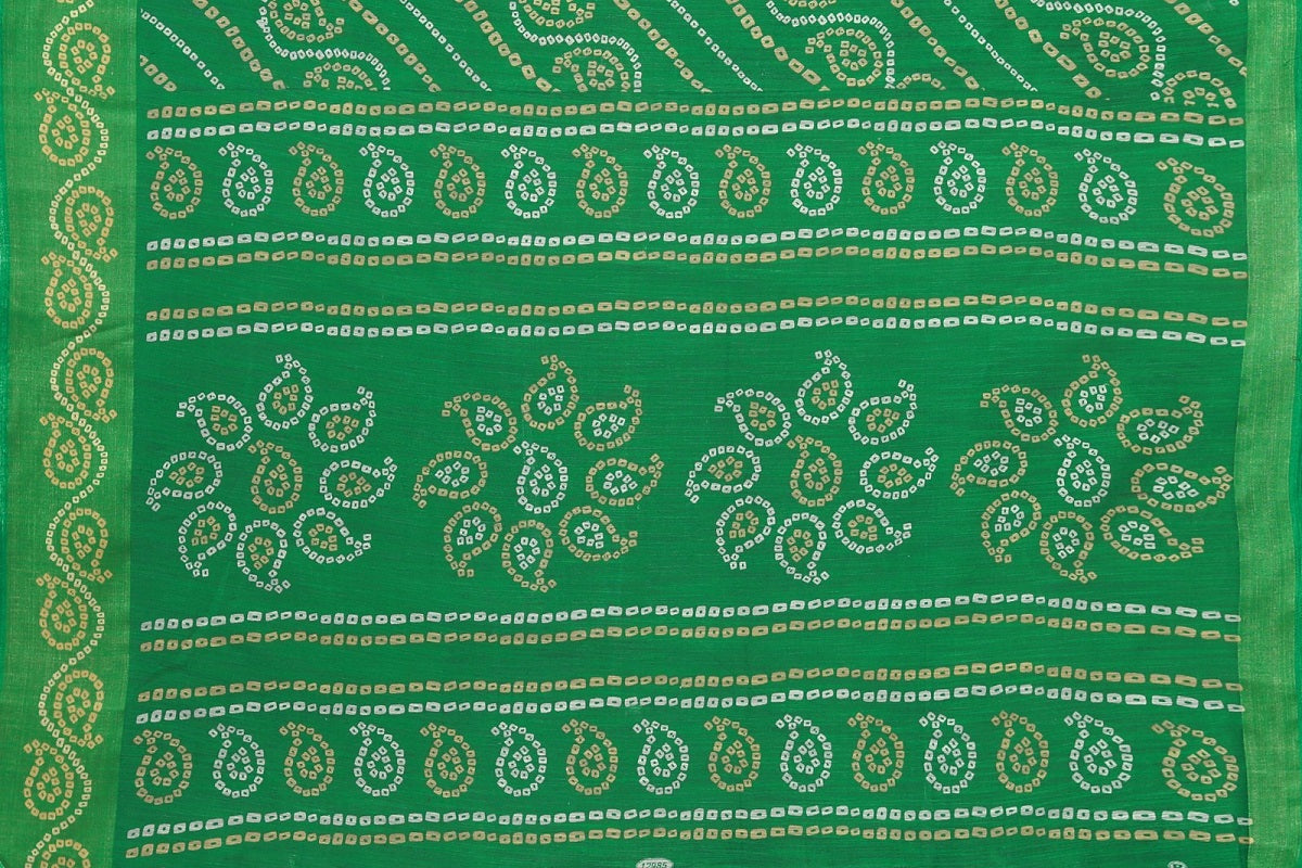 Vamika Linen Jari Border Green Bollywood Style Saree - Distacart