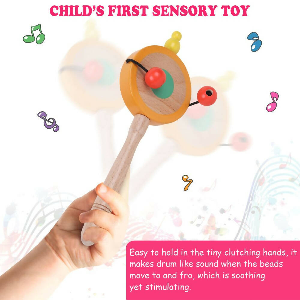 Matoyi Wooden Baby Flat Disk Rattle - Distacart