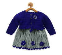 Thumbnail for ChutPut Hand knitted Crochet Princess Wool Dress - Blue - Distacart
