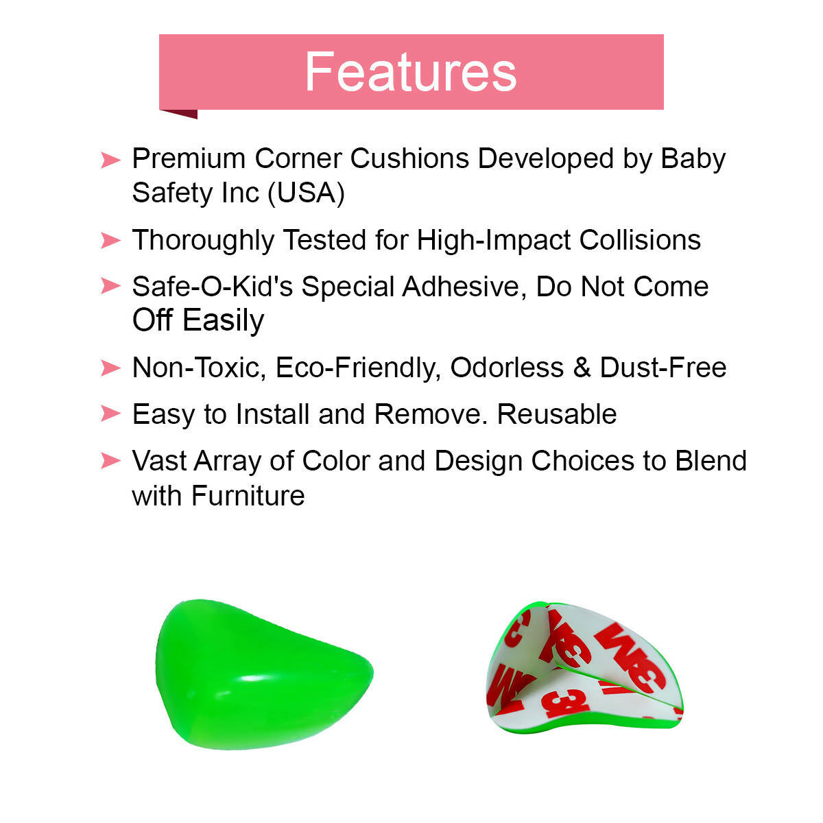 Safe-O-Kid Tear Drop Colourful Corner Caps Green For Kids Protection - Distacart