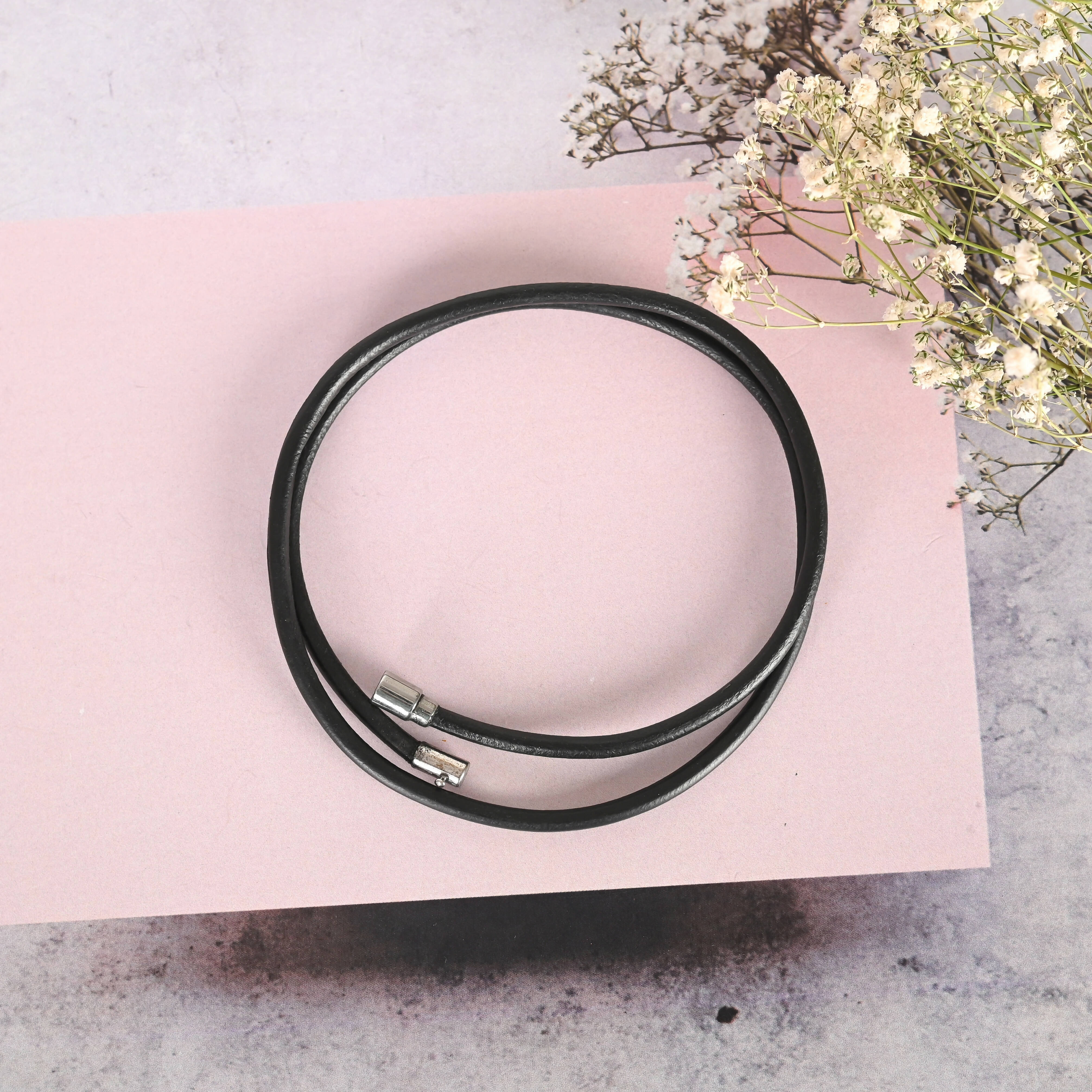 NVR Men Black Wraparound Bracelet - Distacart