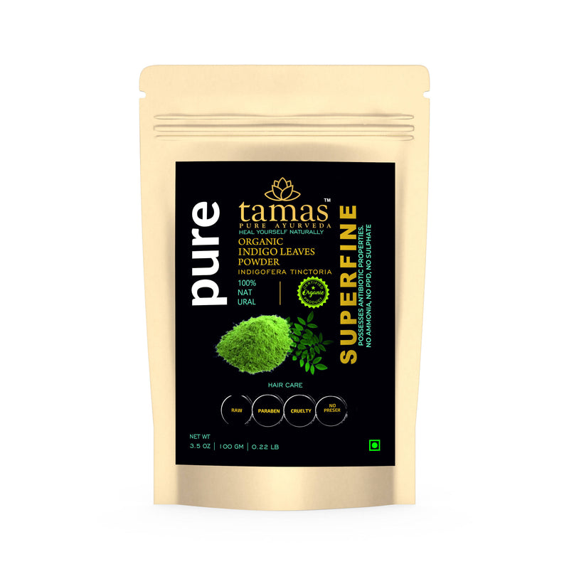 Tamas Pure Ayurveda Superfine Organic Indigo Leaves Powder - Distacart