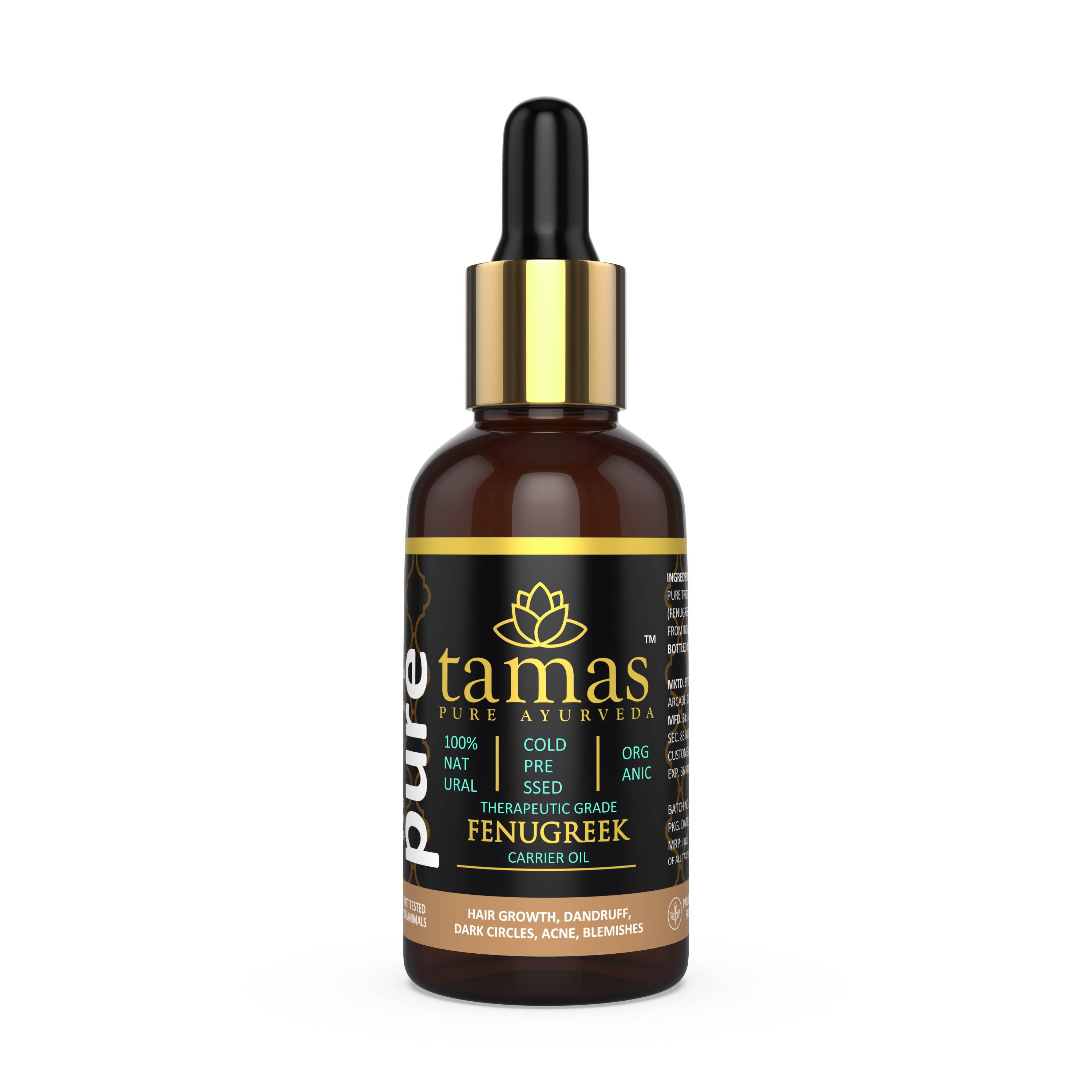 Tamas Pure Ayurveda 100% Organic Fenugreek Cold-Pressed Carrier Oil-USDA Certified Organic - Distacart