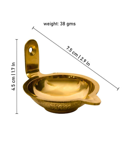 Spillbox Gold-Toned Brass Akdam Deewar Round Pooja Essential - Distacart